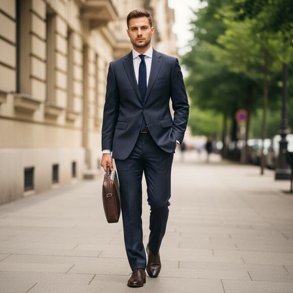 Brooks Brothers Fitzgerald Suit Mens 44 L Navy TrabaldoTogna 2pc Pants 38x32 USA - Picture 1 of 16